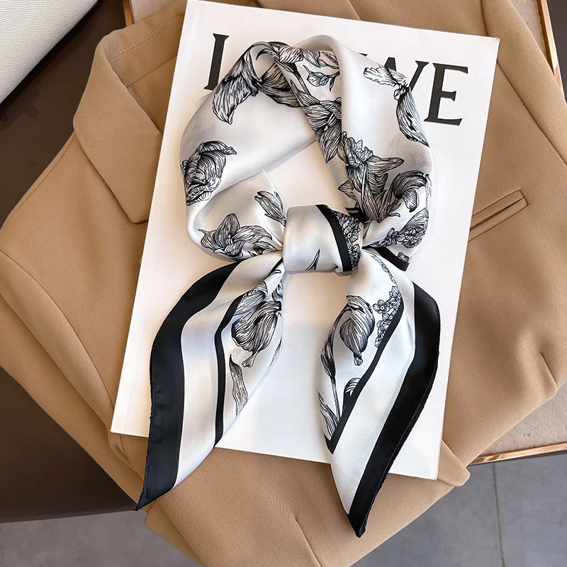 70*70cm Luxury Floral Print Si - огляд і ціна Scarf Silk Square