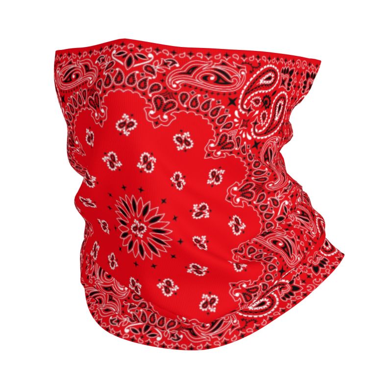 Red Paisley Art Bandana Patter - огляд і ціна Neck Warmer Tube