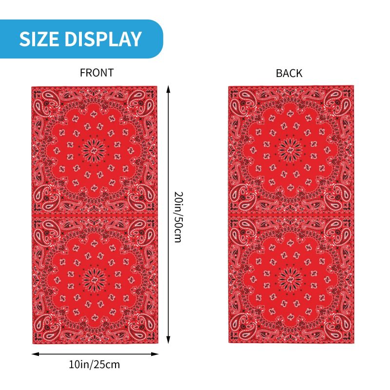 Red Paisley Art Bandana Patter - огляд і ціна Neck Warmer Tube